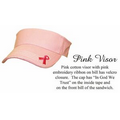 Pink Visor w/ Awareness Ribbon